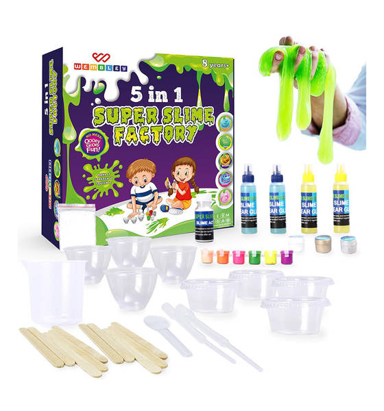 Buy Wembley Wembley 5 In 1 Super Slime Factory Making Kit Non Toxic Multicolor 1 pack Online At Rs. 899 Instant Delivery