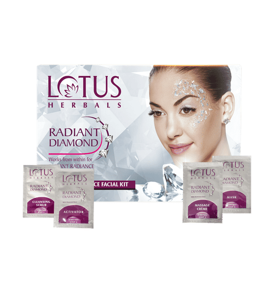 Buy Lotus Herbals Radiant Diamond Cellular Radiance 1 Facial Kit With Diamon Dust Cinnamon For All Skin Types Online 37 g At Best Price
