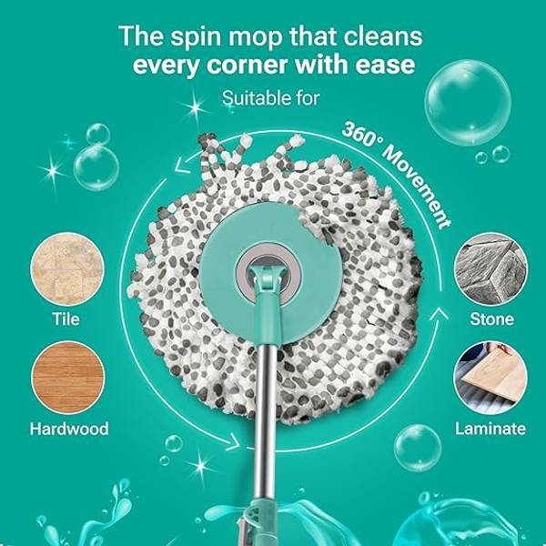 Buy Spotzero Prime Spin Mop With Handle and Soap Dispenser Online