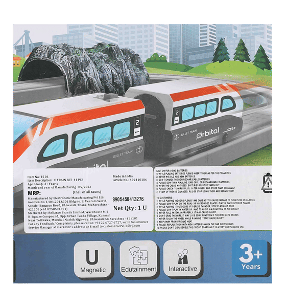 Buy Ralleyz Electric Train Set, 41 Pieces, Multicolour, 3Y+ Online