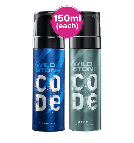 Wild Stone Code Titanium and Steel Long Lasting No Gas Body Perfume for Men