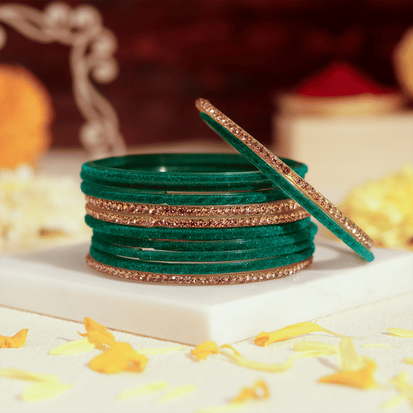 Buy Oye Happy Oye Happy Green Gold Colour Bangles Size 2.4 1 Piece Online At Rs. 149 Instant Delivery