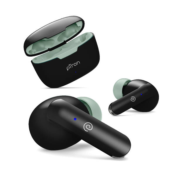 Buy pTron pTron Bassbuds In Ear Truly Wireless Earbuds With Mic 32 Hrs Playtime PNC IPX4 Bluetooth v5.1 Black Green 1 Piece Online At Rs. 2599 Instant Delivery