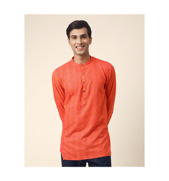 Buy Fabindia Fabindia Red Cotton Geometric Printed Slim Fit Short Kurta Size S 1 Medium Online At Rs. 999 Instant Delivery