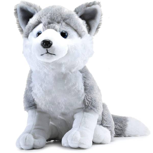 Gray dog stuffed animal clearance