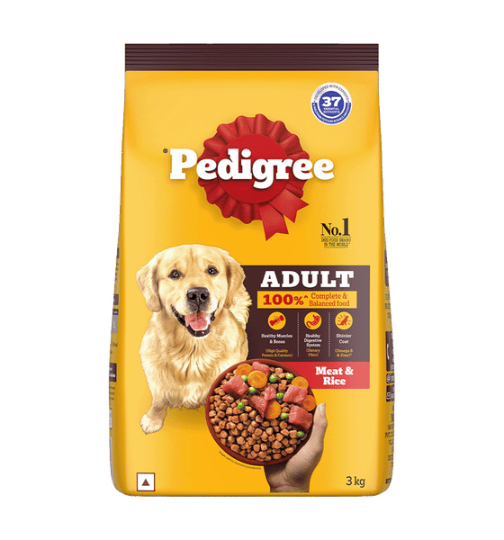 Buy Pedigree Pedigree Meat Rice 3Kg Adult Dry Dog Food 3 pieces Online At Rs. 2190 Instant Delivery