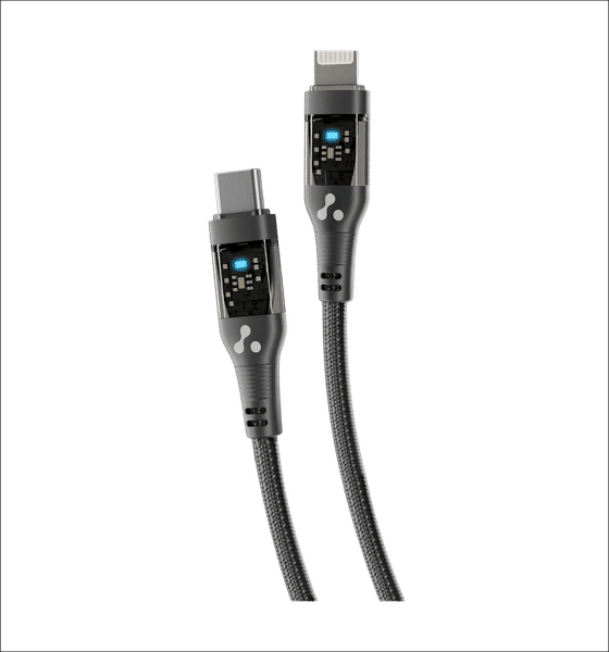 Ambrane Type-C to Lightning iPhone Cable, Fast Charging, 480Mbps  ,Compatible with iPhone iPad, AirPods (ABTL-12T, Black)