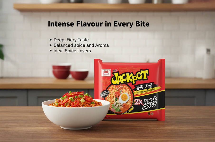 Buy Kab's Jackpot 2X Hot & Spicy Instant Noodles Online (100 g) At