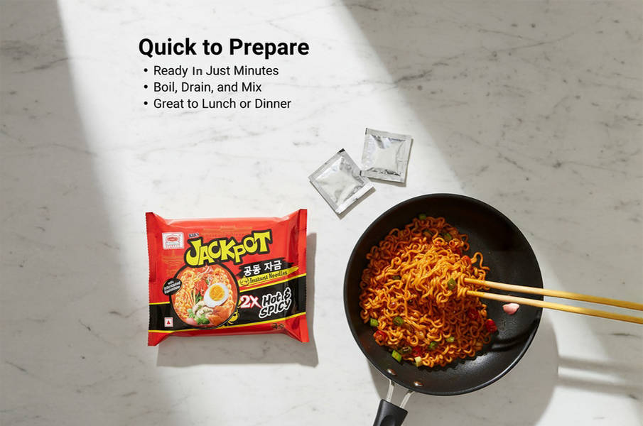 Buy Kab's Jackpot 2X Hot & Spicy Instant Noodles Online (100 g) At