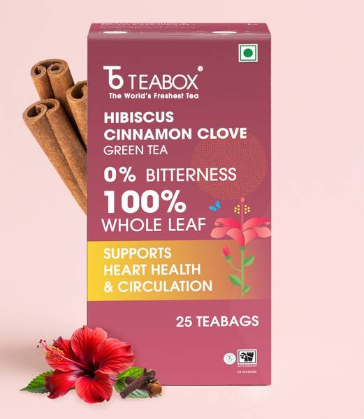Buy Teabox Fresh Hibiscus Cinnamon Clove Green Tea – Whole Leaf, 0