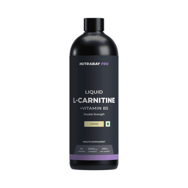 Buy Nutrabay Pro Liquid L-Carnitine With Vitamin Lemon, 30 Servings |  (Double Strength) Performance & Recovery Online (450 ml) At Best Price