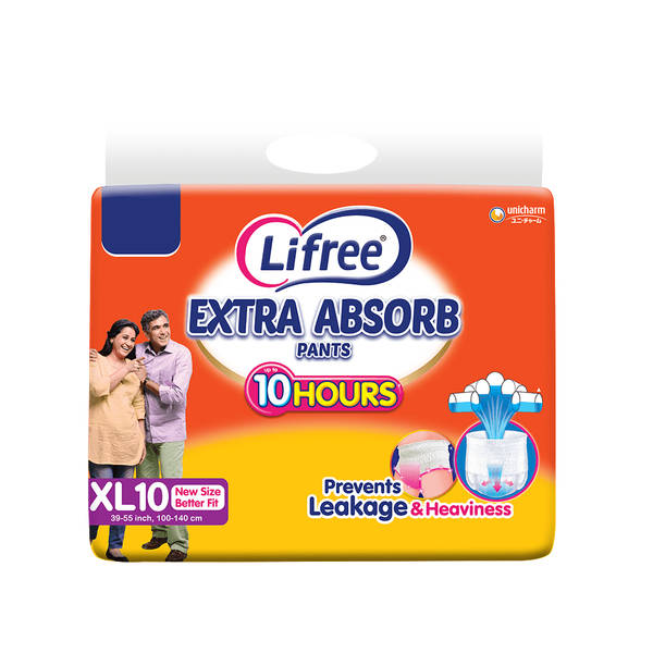 Lifree Extra Absorb Pants Unisex Adult Diaper XL (10 Diapers)