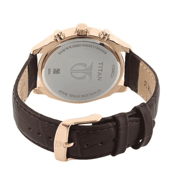 Buy Titan Quartz Men's Multifunction Blue Dial Leather Strap Watch