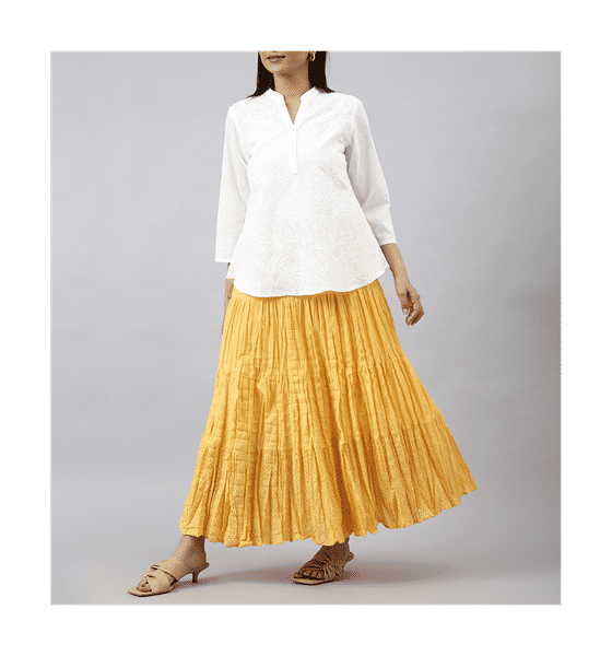 ☆overdue flair☆ STRIPE WRAP SKIRT_YELLOW Buy Yellow Skirts