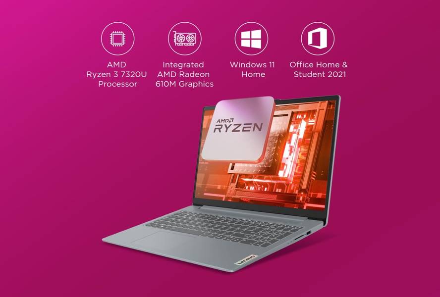 Buy Lenovo IdeaPad Slim3 | AMD Ryzen 3 7320U | 8 GB LPDDR5 & 512