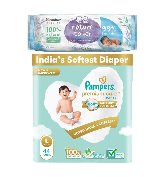 Buy Himalaya Nature Touch Water Baby Wipes Pampers Pant Diaper L - Main Image