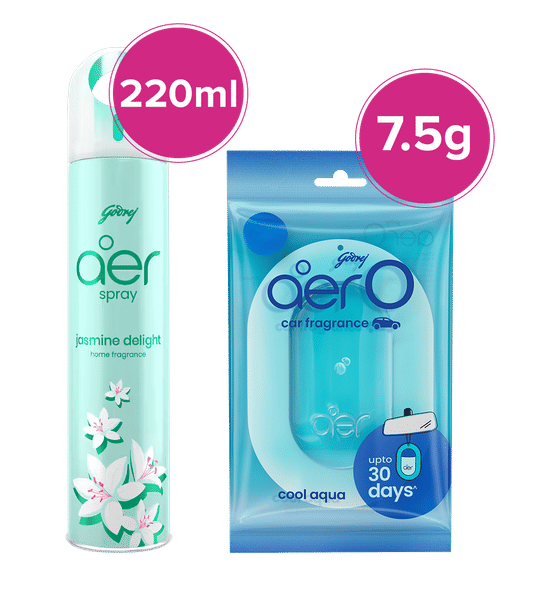 Godrej Aer Room Freshener Spray For Home And Office Morning Jasmine Delight  Godrej Aer O Hanging Car Air Freshener, Car Accessories Cool Aqua