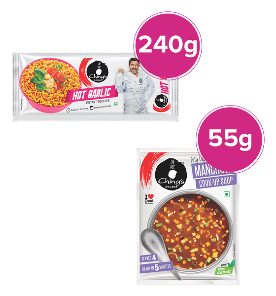 Buy Ching's Secret Hot Garlic Instant Noodles & Ching's Secret Manchow ...