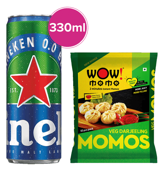 Buy Heineken 0.0 Non-Alcoholic Beer and Wow! Momo Veg Darjeeling