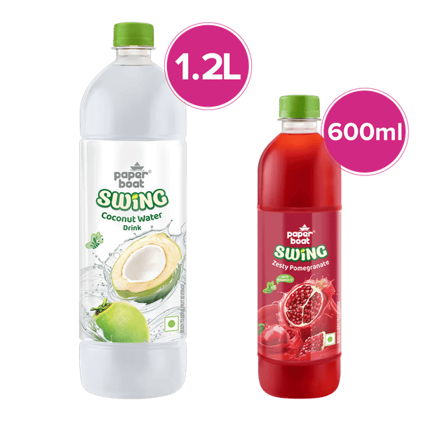 Paper Boat Swing Tender Coconut Water Drink Paper Boat Swing Zesty  Pomegranate Juice Enriched With Vitamin D No Gmos