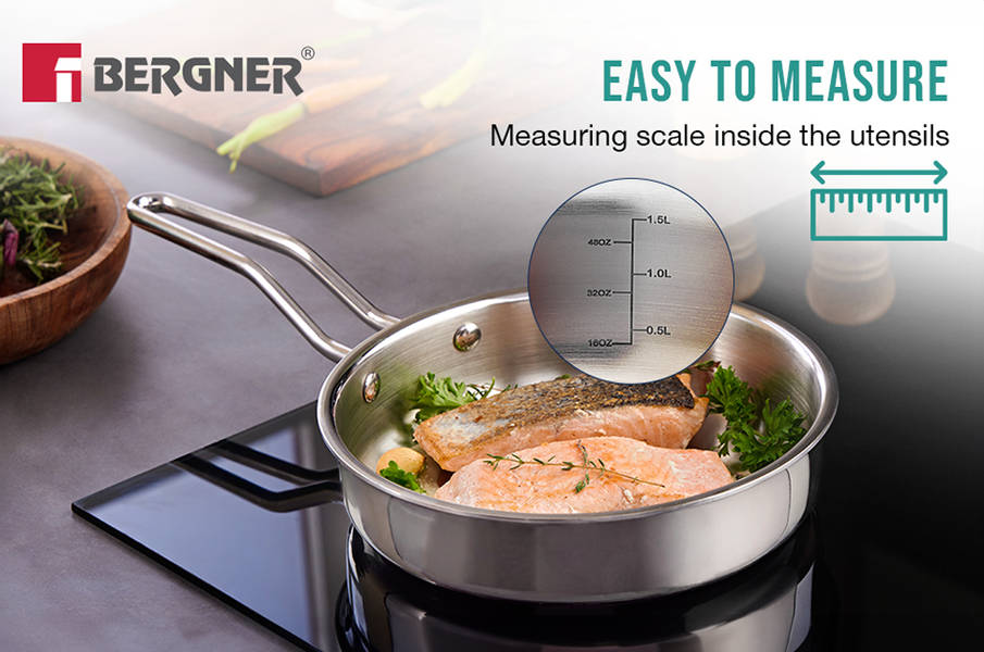 Buy Bergner Tripro Stainless Steel Chef's Select Triply Cookware Set (4 ...