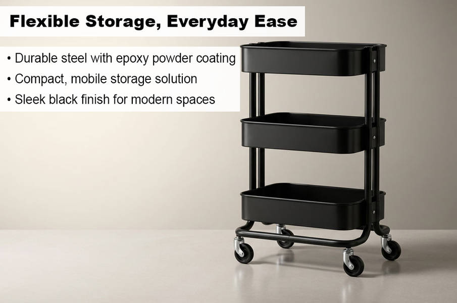 Buy IKEA RÅSKOG Trolley (Steel with Epoxy Powder Coating, Black