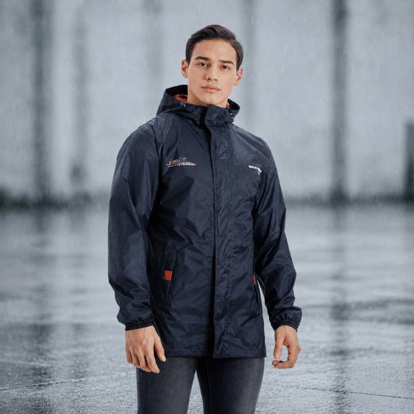 Buy Zeel Rain Knight Jacket for Men (XL, Polyester, Hooded, Navy