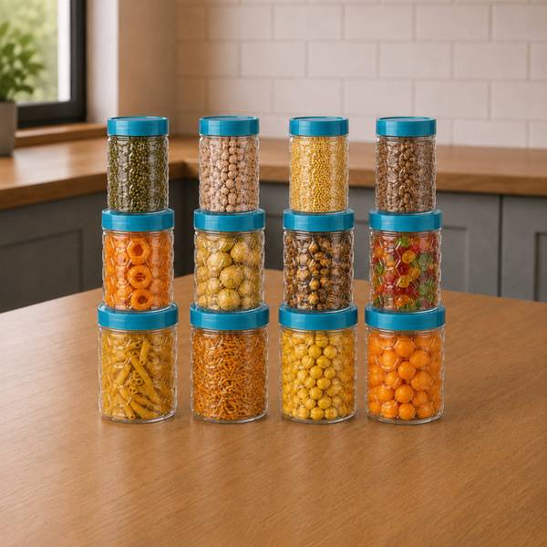 Buy Clazkit Plastic Airtight Container Set (12 Pieces, Blue, BPA