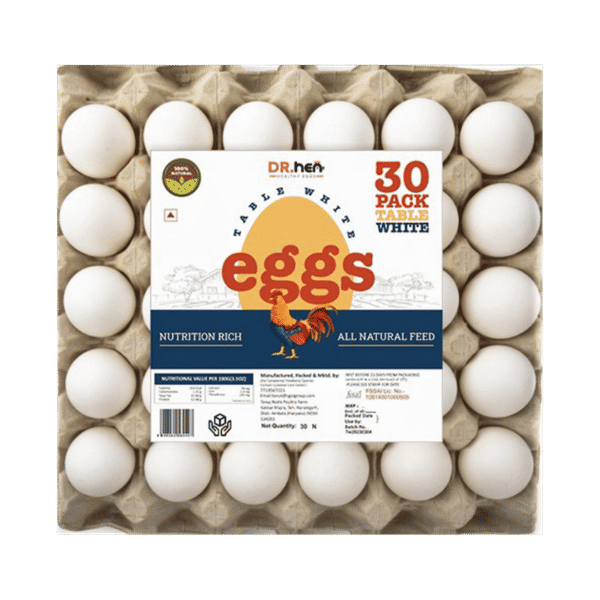 Buy Dr.Hen Table white egg 30 pcs Online (30 Pieces) At Best Price