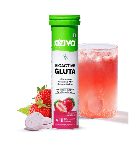 oziva glutathione ingredients OZiva Bioactive Gluta Fizzy-5 Potent Antioxidants | Glutathione tablets For  Skin Radiance & Glow | With Hyaluronic Acid, Lycopene, Astaxanthin - Orange  zing, Pack of 4 (60 Tablets) | Best Price Qatar main image 1