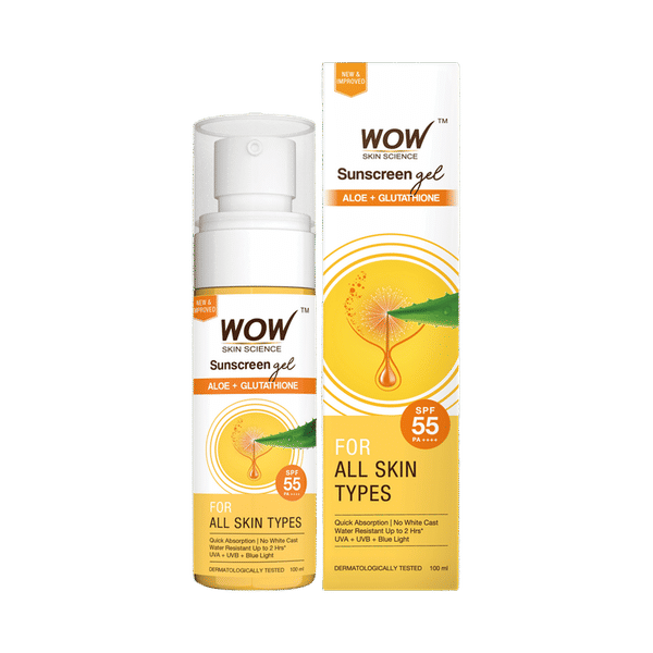 wow glutathione Skin Science Aloe + SPF 55 PA++++ Sunscreen Gel: Buy pump bottle of 100.0 ml Lotion at   in India Wow Raels glutathione, and vitamin