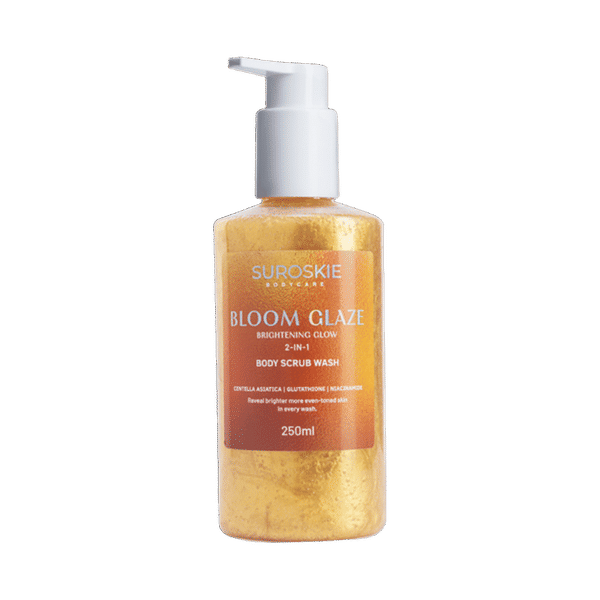 Buy SUROSKIE Bloom Glaze 2-in-1 Body Scrub Wash | With Glycolic, Liquorice & Niacinamide