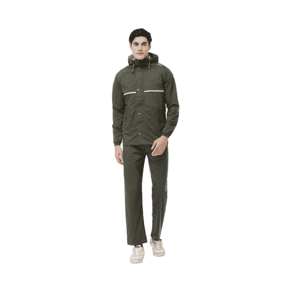 Buy Zeel Apex Rainsuit for Men (Stylish, Olive) Online (1 XXL) At