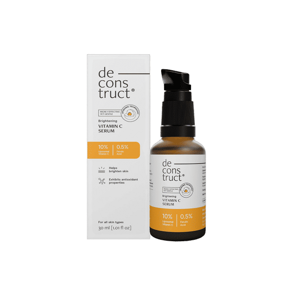 deconstruct vitamin c serum lip balm 10% Face + Brightening Tinted with SPF 50 & Vitamin C (Transparent) Combo Price Brightening Lip Balm with SPF