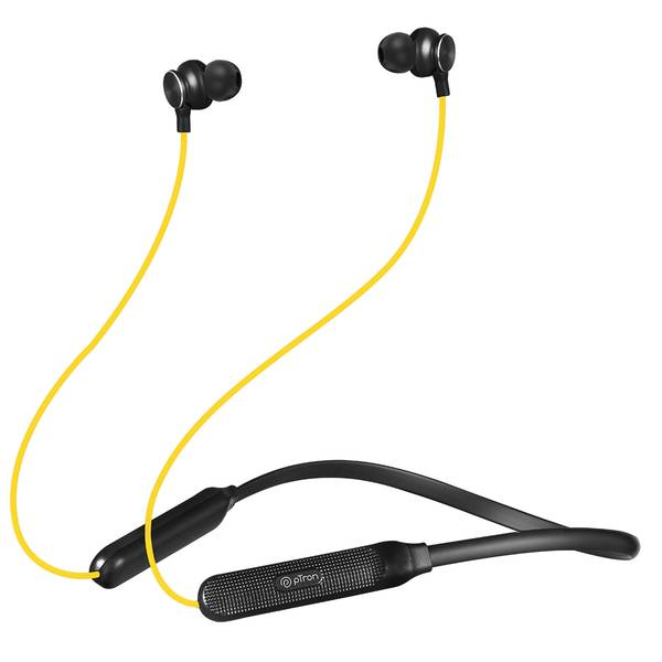 Buy pTron pTron Tangent Duo In Ear Bluetooth Neckband With Mic 24 Hrs Playtime PNC IPX4 Bluetooth v5.2 Yellow Black 1 Piece Online At Rs. 1899 Instant Delivery