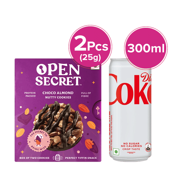 Buy OPEN SECRET Choco Almond Cookies & Diet Coke Can Combo Online () At ...