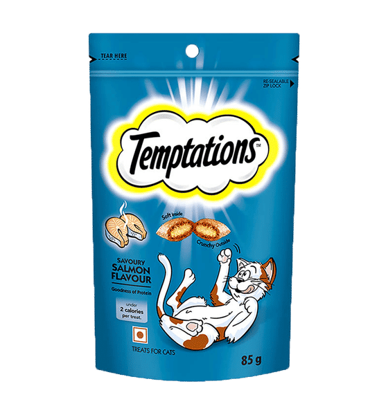Temptations Savoury Salmon Cat Treats 85 Gm All Cat Types