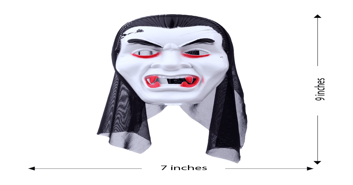 Buy PicFest Darcula Vampire Mask (Full Head, Black and Red) Online ...