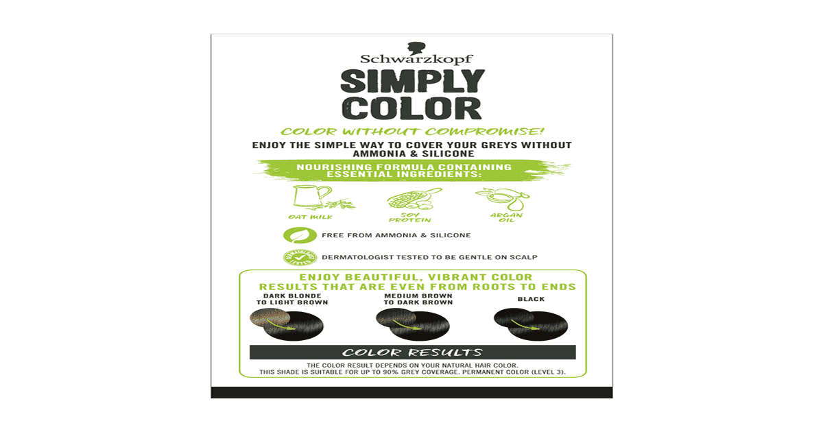 Buy Schwarzkopf Simply colour Permanent hair colour 1.0 Natural Black ...