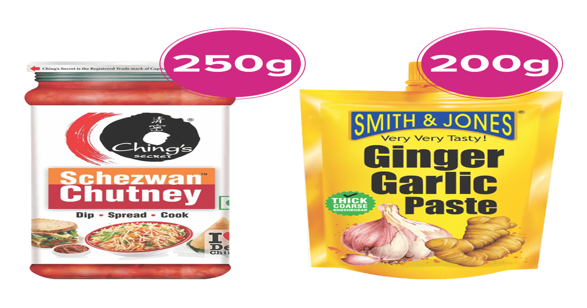 Buy Ching's Secret Schezwan Chutney & Smith & Jones Ginger Garlic Paste ...