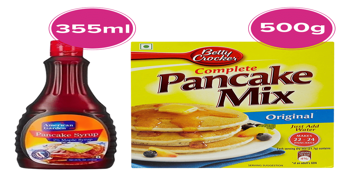 Buy American Garden Pancake Maple Syrup and Betty Crocker Pancake Mix ...