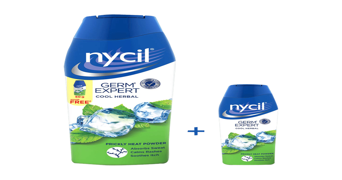 Buy Nycil Germ Expert Prickly Heat Powder - Cool Herbal (Get Cool ...