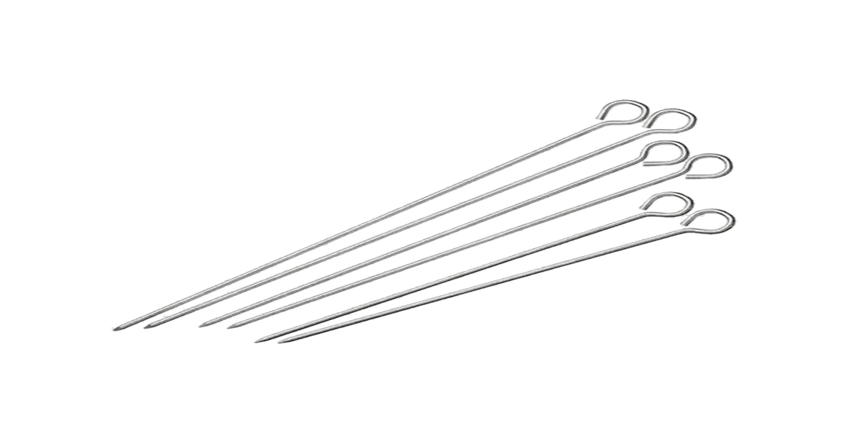 Buy Dynore Stainless Steel Barbeque Rods (10 inch, Set of 6) Online (6 ...