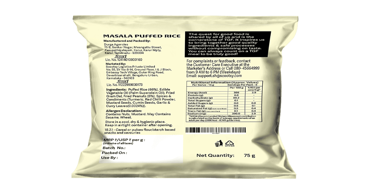 Buy TGF Masala Puffed Rice Online () At Best Price
