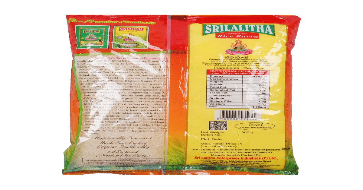 Lalitha Rice Rava Buy Sri Lalitha Vari Nuka Premium Rice Sooji (Rava) Online () At Best Price