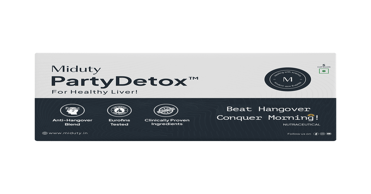 Buy Miduty PartyDetox to Party Smartly, Anti Hangover formula for ...