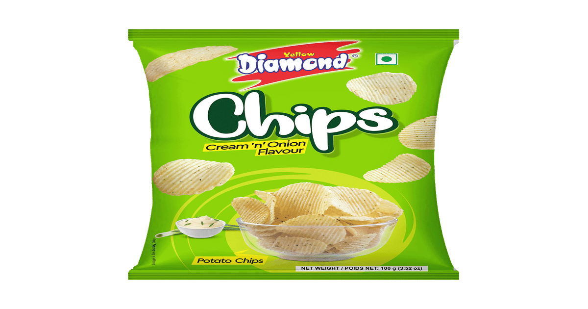 Buy YELLOW DIAMOND Cream N Onion Chips Online (85 g) At Best Price