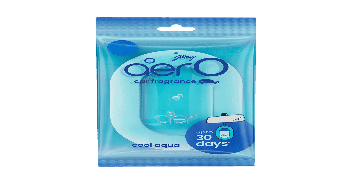Godrej Aer O Hanging Car Air Freshener, Cool Aqua, 3 Pack - Image 1