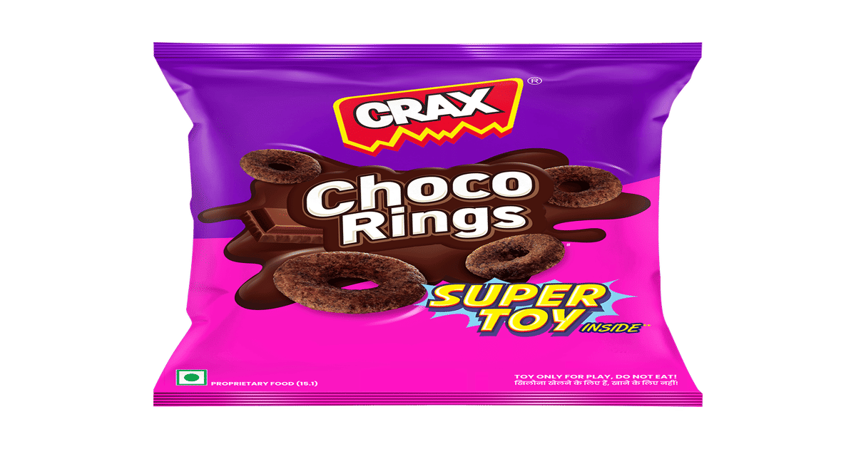 Buy Crax Choco Rings Puff Snacks with Super Toys (Chocolate Rings ...