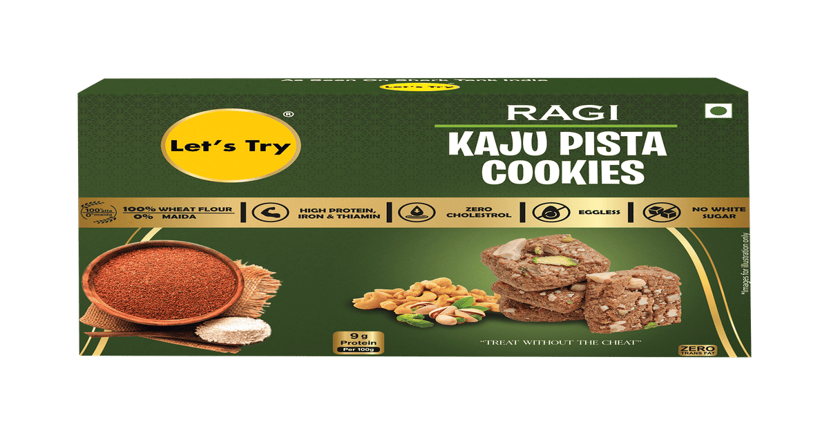 Buy Let's Try Ragi Kaju Pista Cookies (Packaging May Vary) Online (100 ...